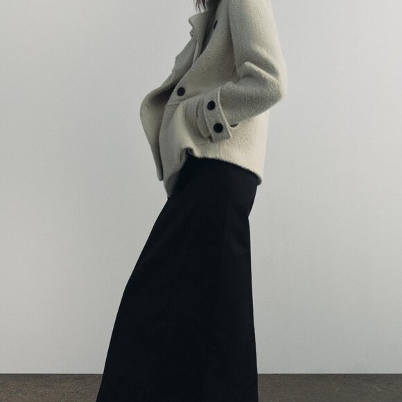 ZARA ZW COLLECTION Ivory Manteco Wool Blend Boucle Jacket Short Coat 9867/765 XS - Picture 5 of 12